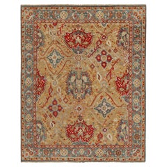 Rug & Kilim's 17th Century Oushak Style Rug in Brown, Blue and Red Florals