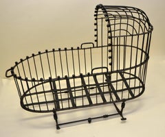 17th Century Outstanding Iron and Bronze Cradle from the North of Italy