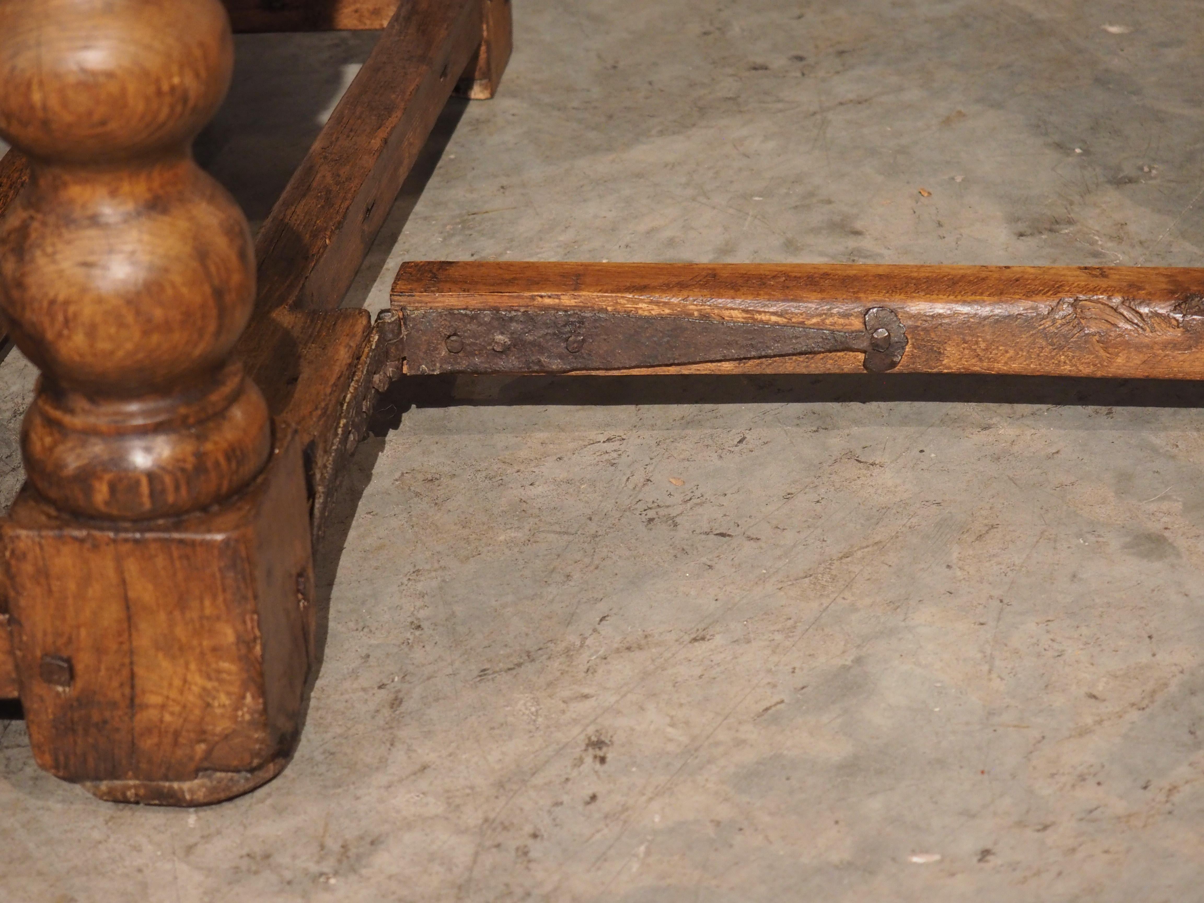 Hand-Carved 17th Century Oval Gate Leg Table from England