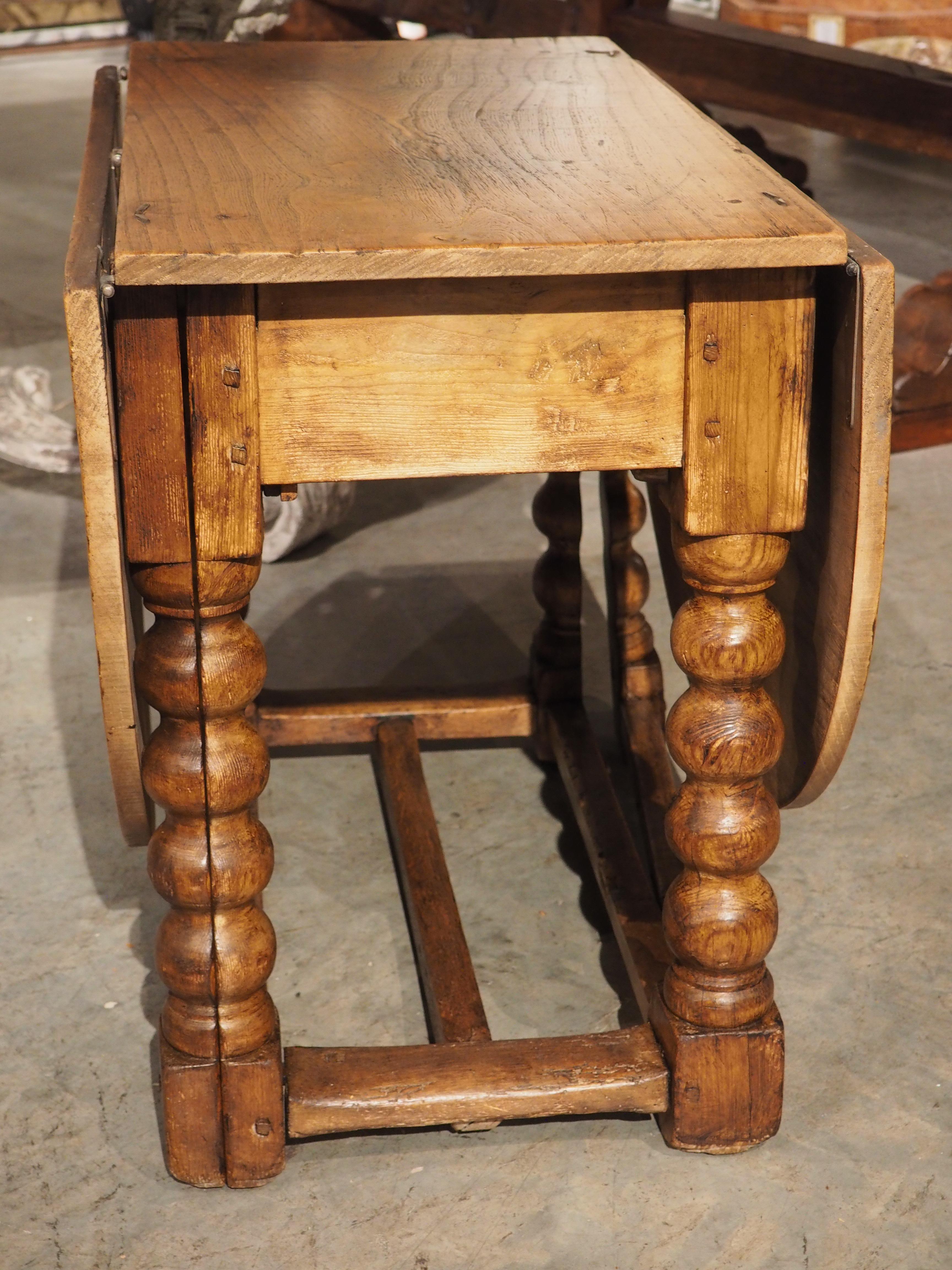 Metal 17th Century Oval Gate Leg Table from England