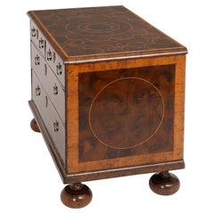 Antique 17th Century Oyster Laburnum Low Chest of drawers