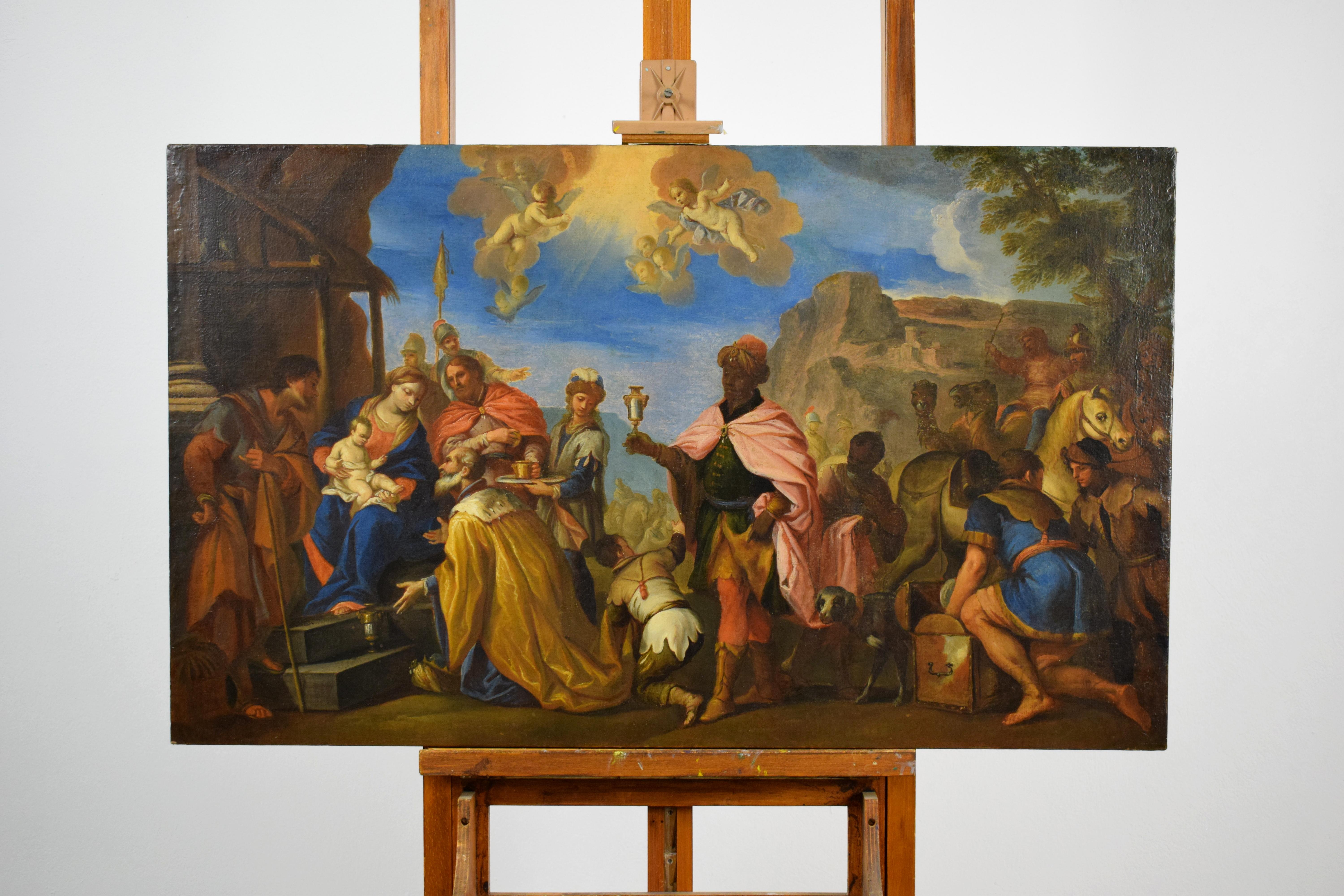 17th Century Painting by Italian School, Adoration of the Magi 4