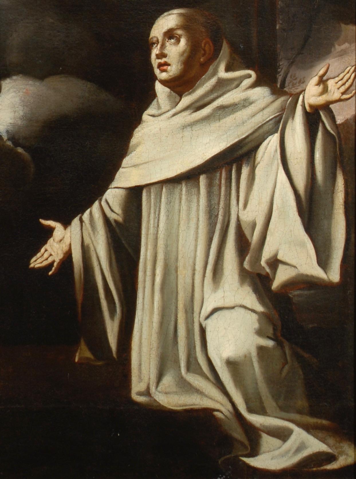 Baroque Peinture du 17ème siècle représentant St. Bernard de Clairvaux