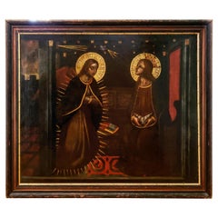 "The Annunciation"  17th-18th Century Oil on Canvas