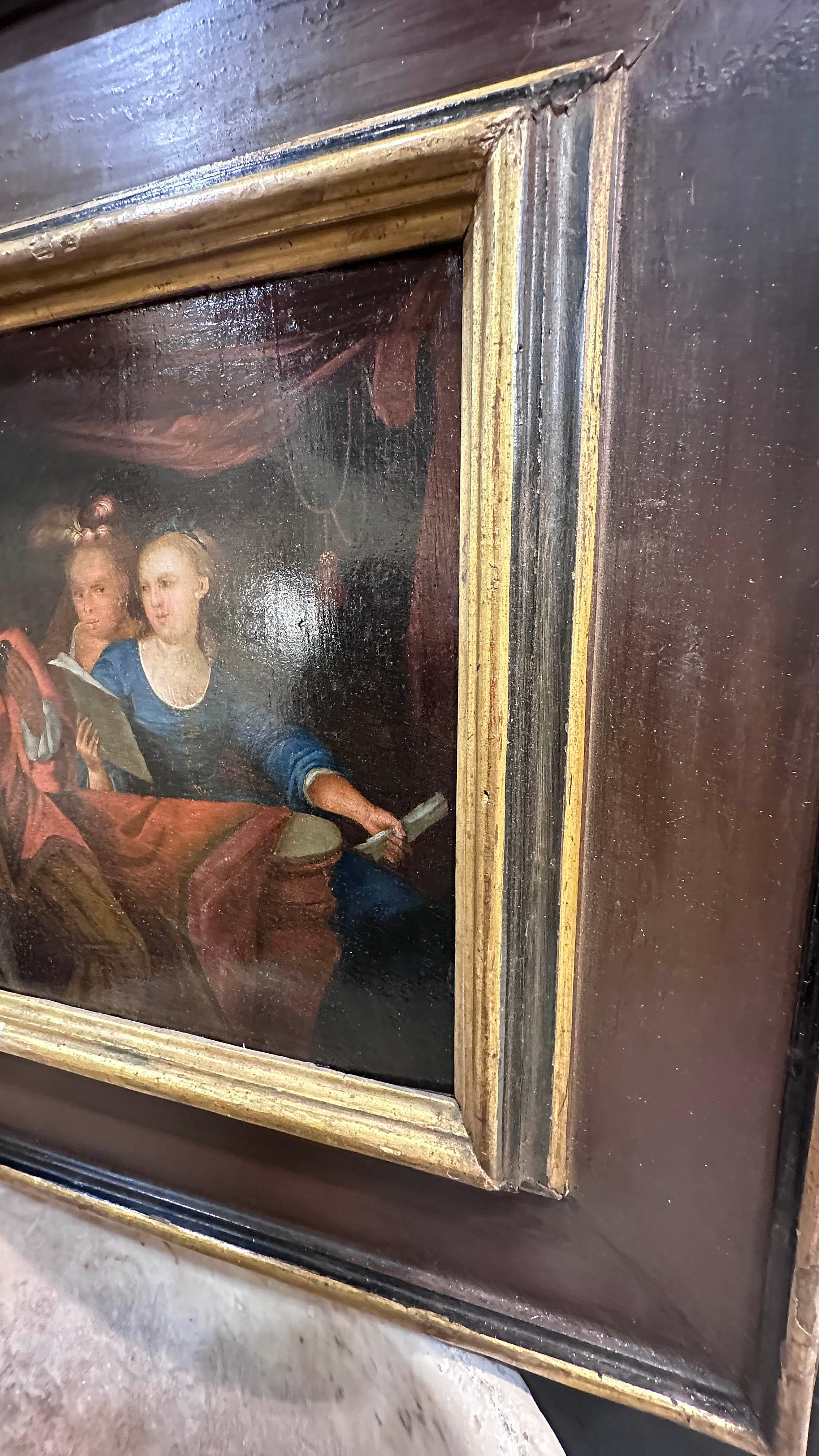 17th CENTURY PAINTING WITH PARTY AND CONCERT IN A PALACE For Sale 2