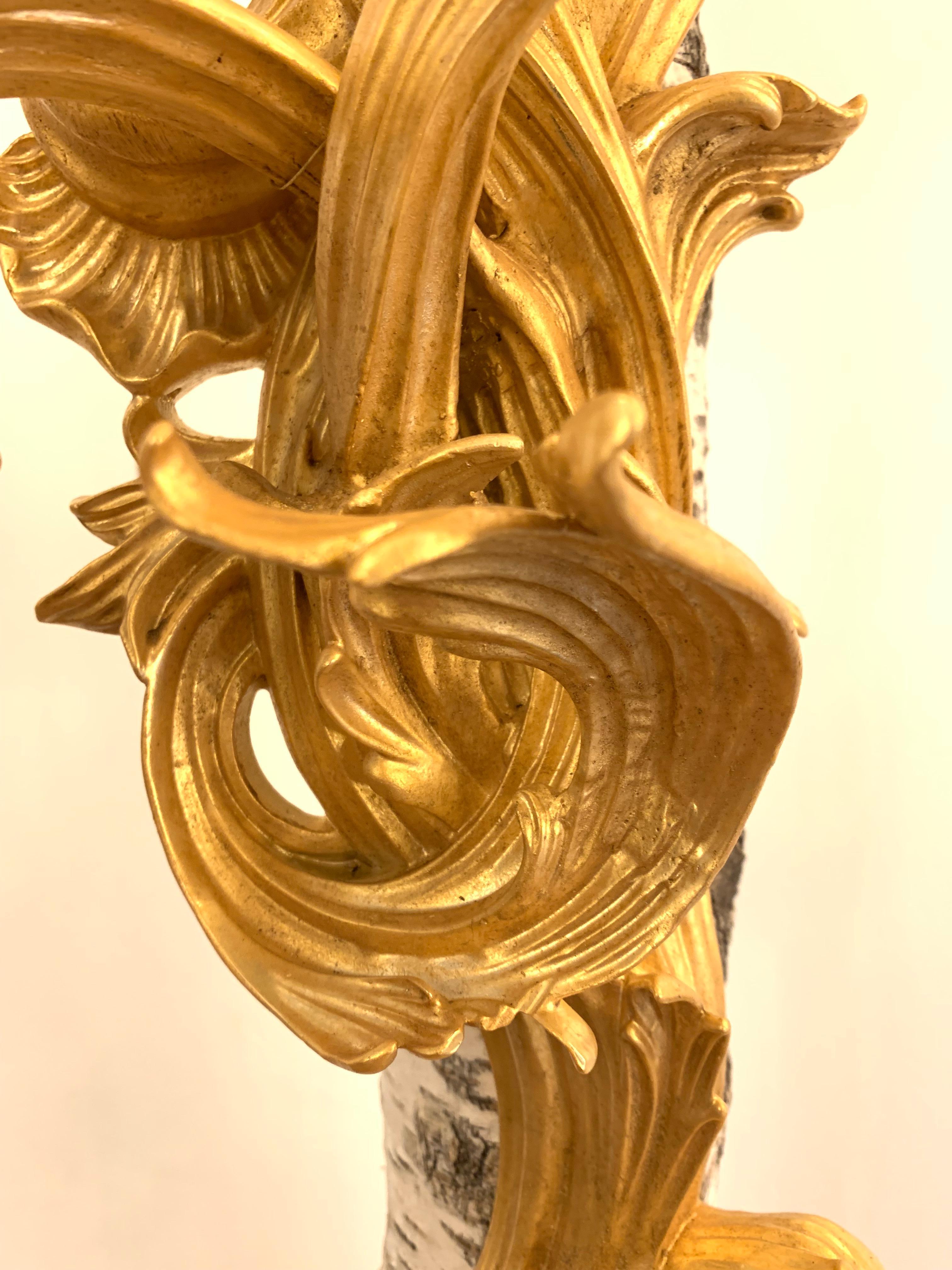 Louis XV Paire d'appliques à 6 lumières en bronze doré du 17e siècle inspirées par J.Caffieri en vente