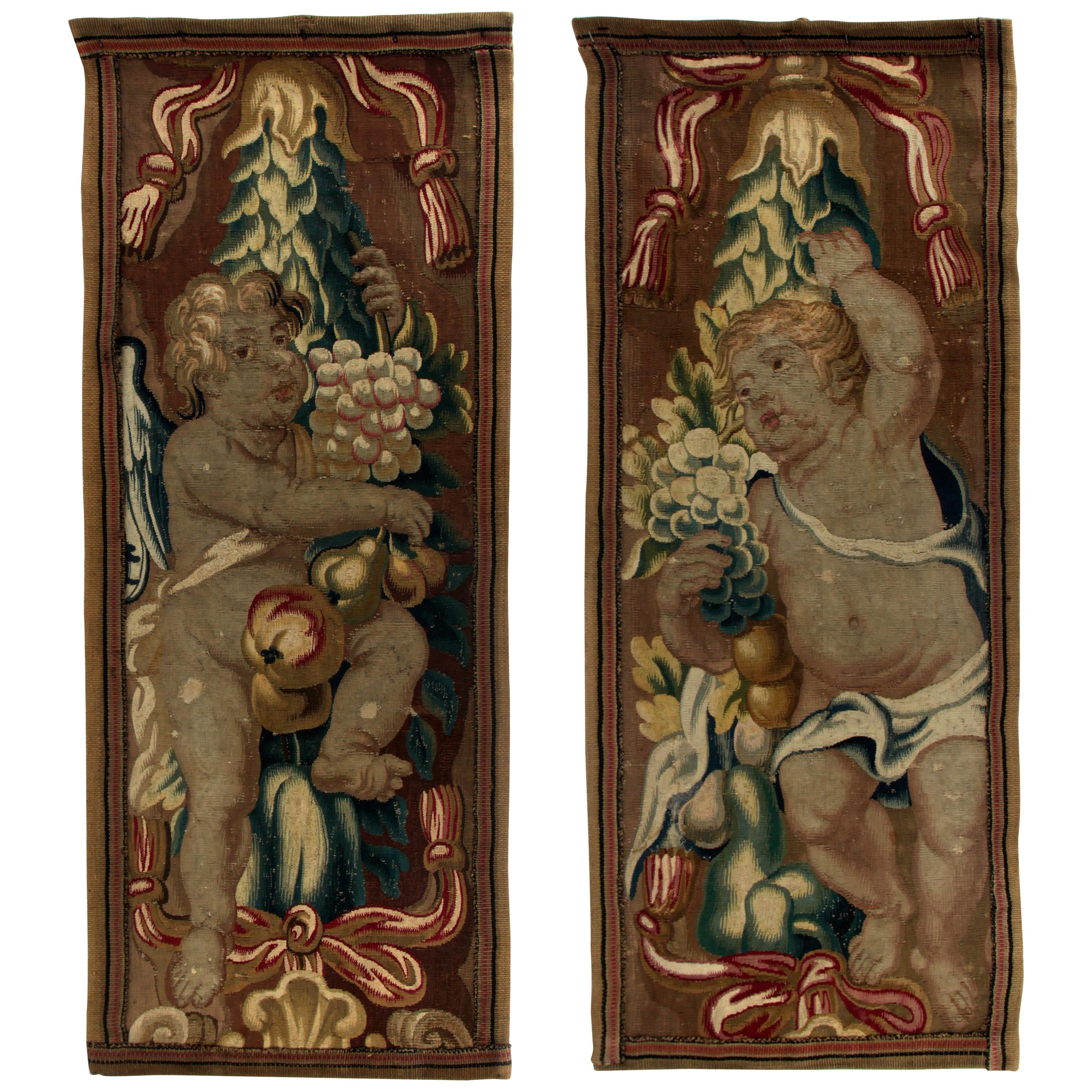 17th Century Pair of Brussels Tapestry
