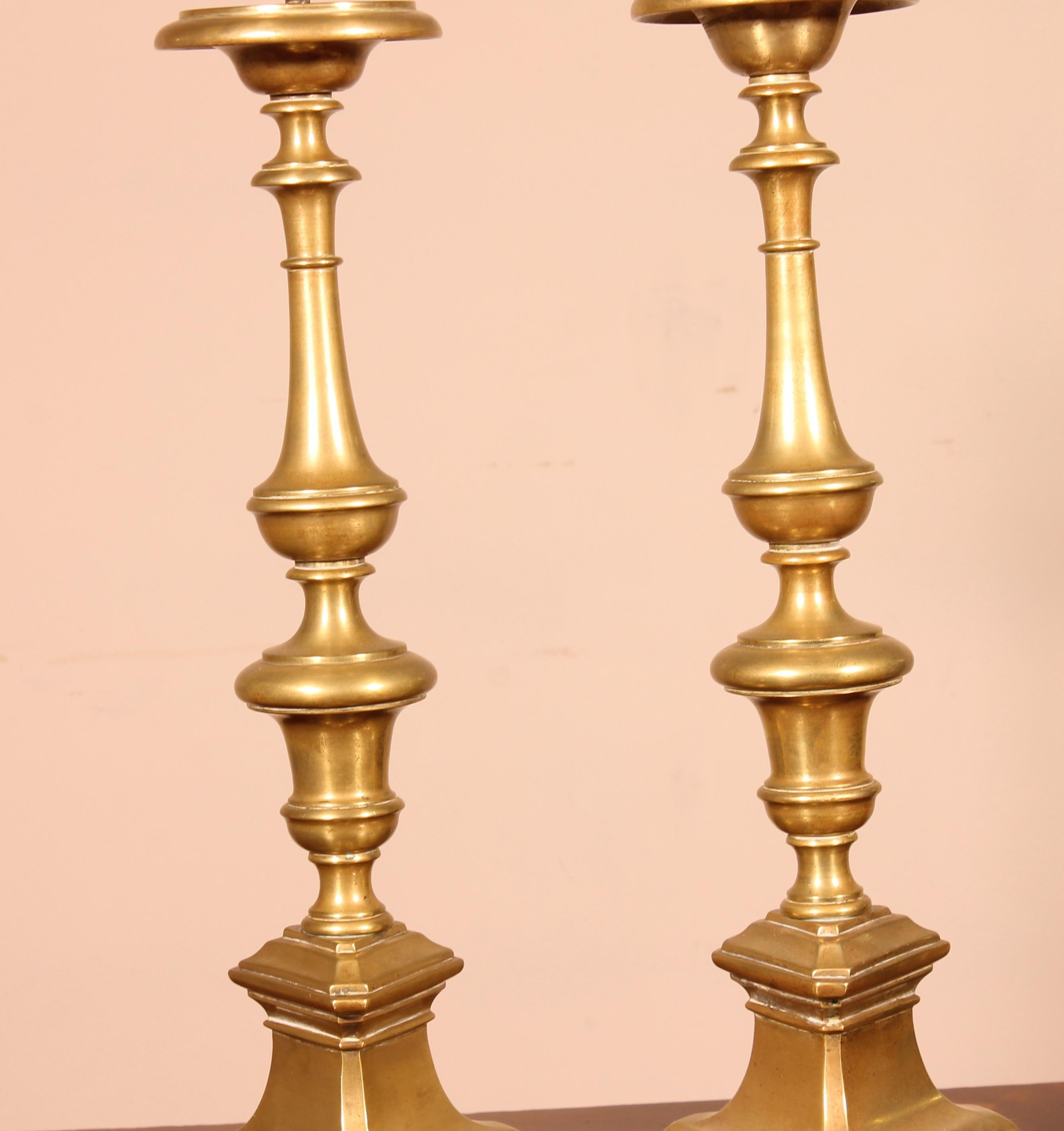 Italian 17th Century Pair of Candlesticks, Italy For Sale