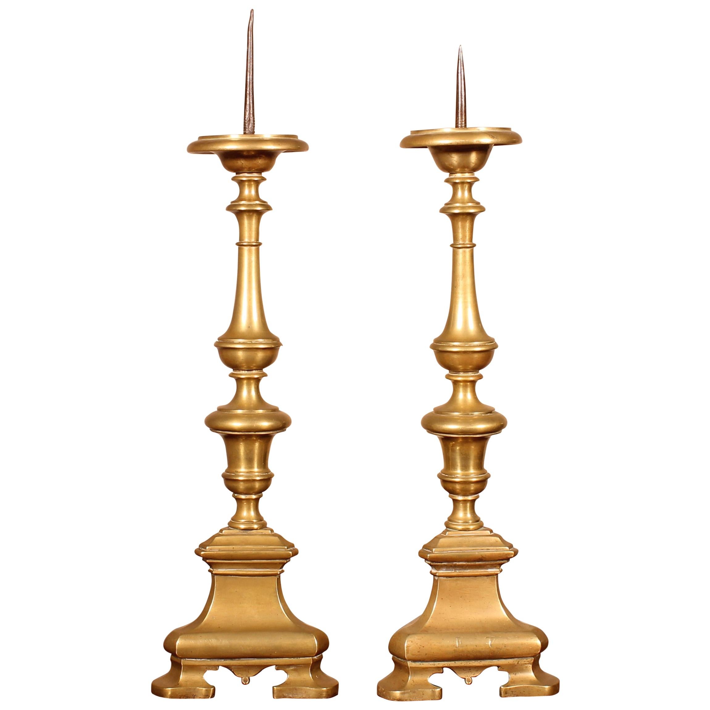 17th Century Pair of Candlesticks, Italy For Sale