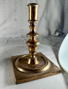 17th Century Pair of Dutch Bronze Candlesticks.