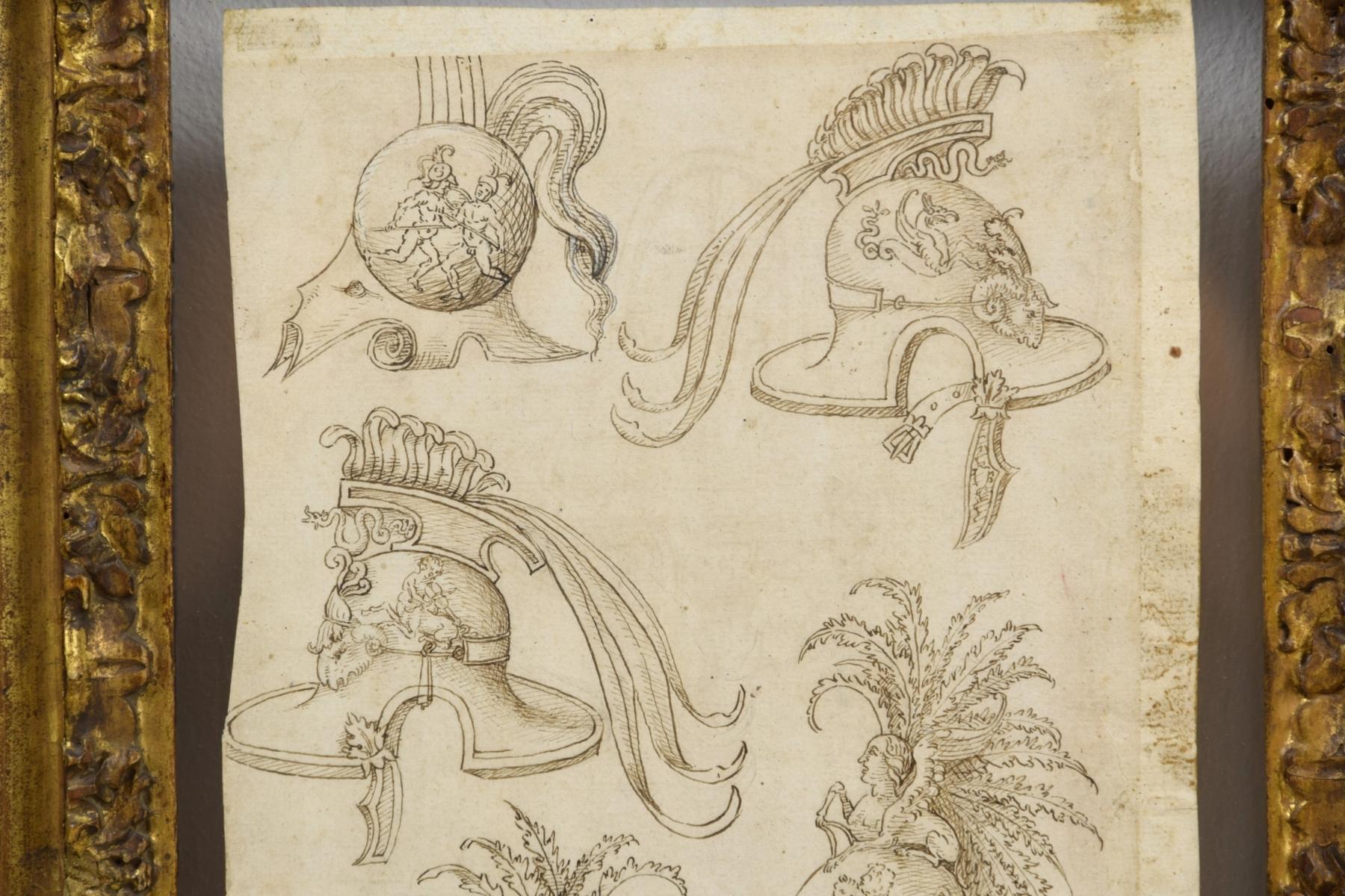 17th Century, Pair of Italian Ink Drawings on Paper with Studies for Grotesques For Sale 3