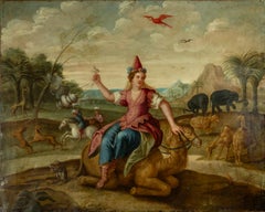 17th-Century Pair of Oil on Copper Paintings with Allegories of Asia & Astrology