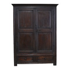 17th century panelled oak livery cupboard