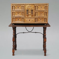 17TH Century Papillero Vargueno On Stand