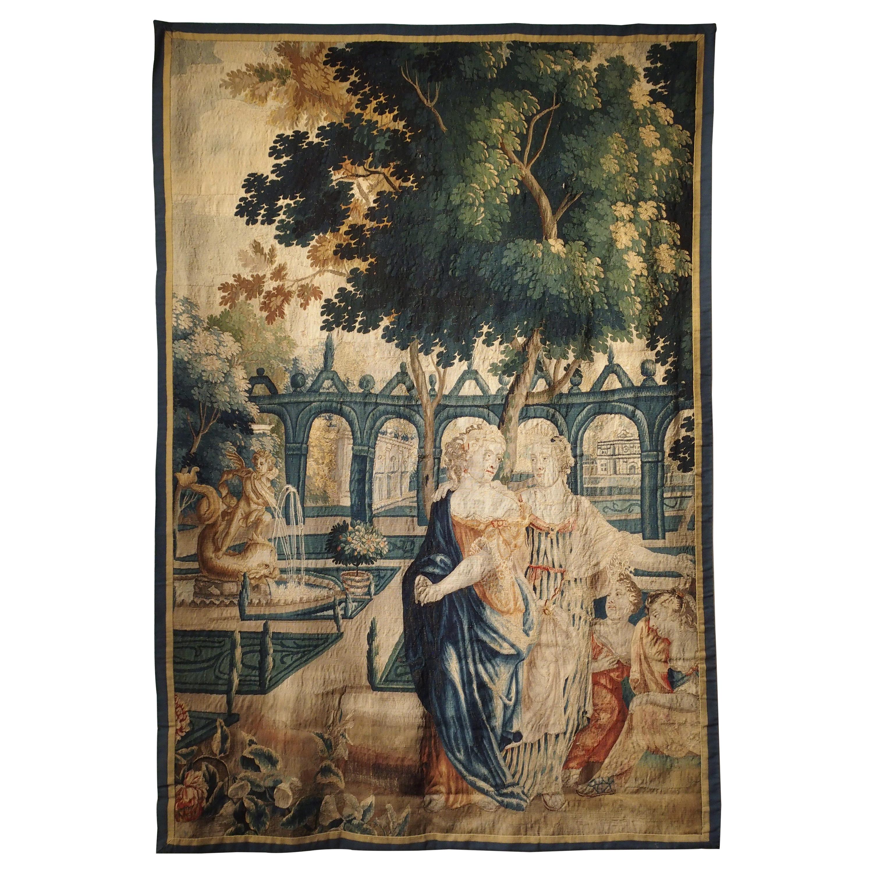 17th Century Park Scene Tapestry from France