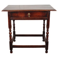 17th Century Period Oak Lamp Table