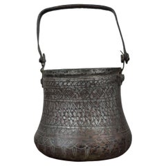 17th Century Persian Tinned Copper Bucket from the Safavid Period