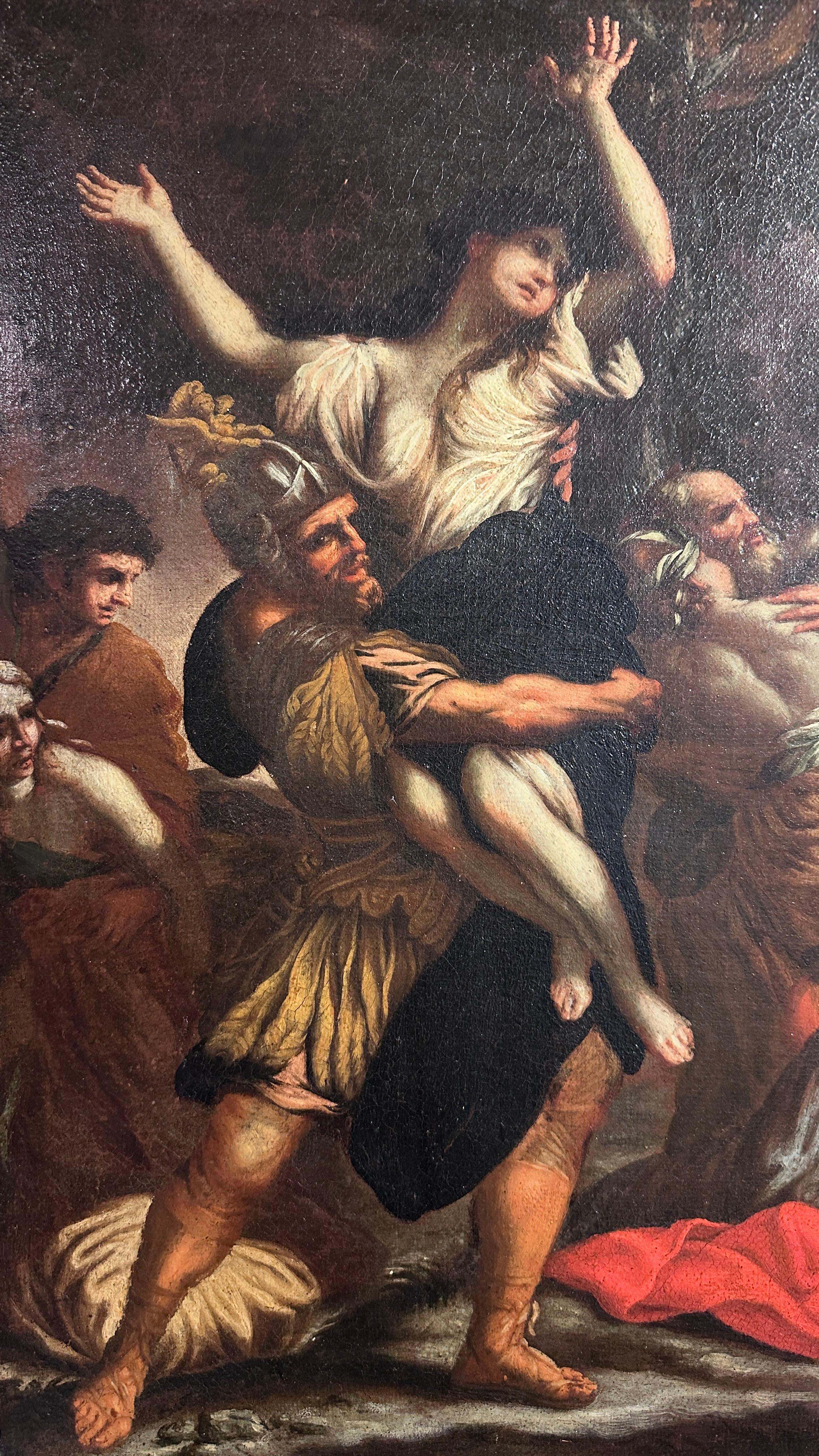 Oiled 17th CENTURY PIETRO DA CORTONA'S PAINTING THE RAPE OF THE SABINE WOMEN For Sale