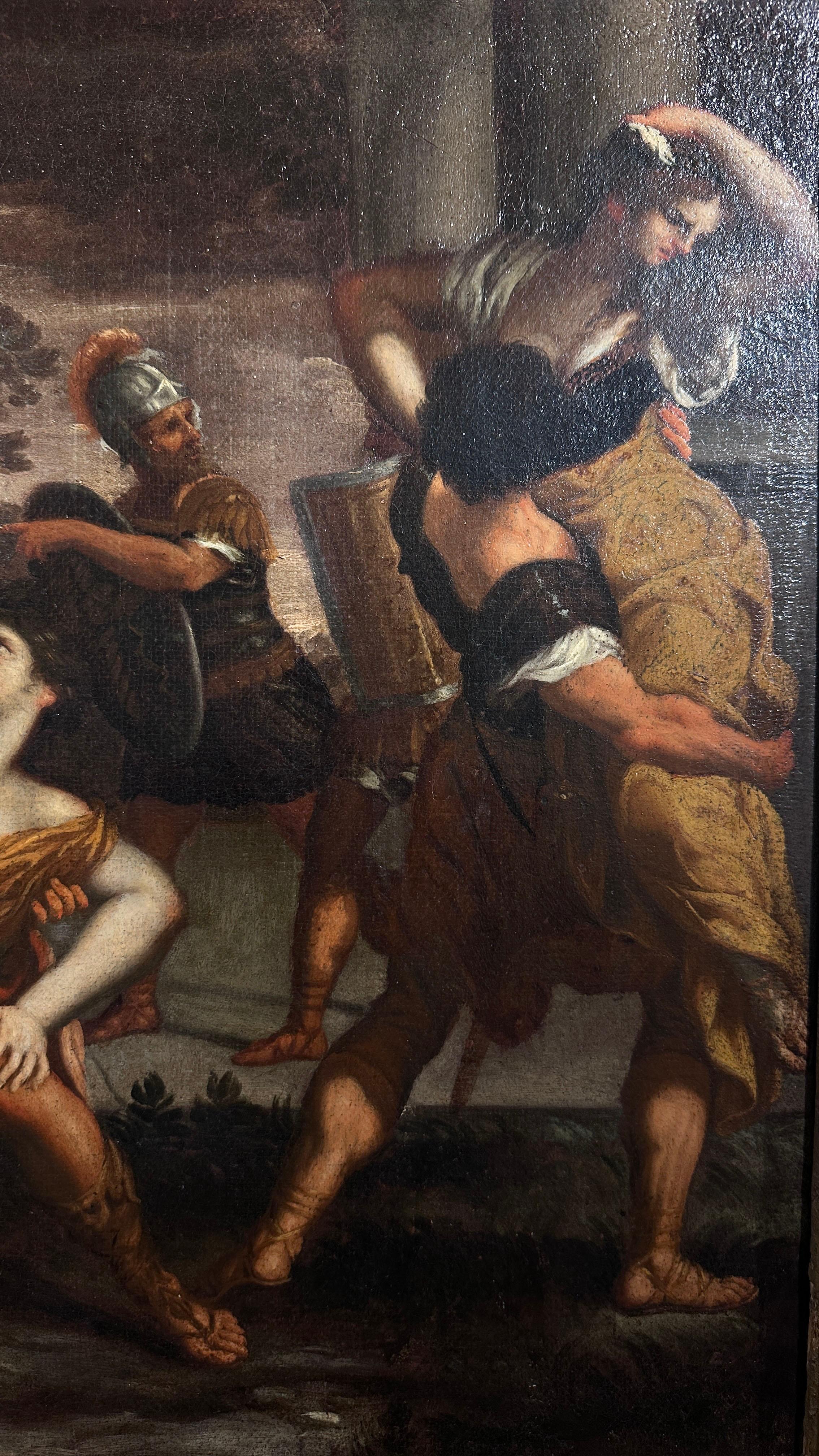 17th CENTURY PIETRO DA CORTONA'S PAINTING THE RAPE OF THE SABINE WOMEN In Good Condition For Sale In Firenze, FI