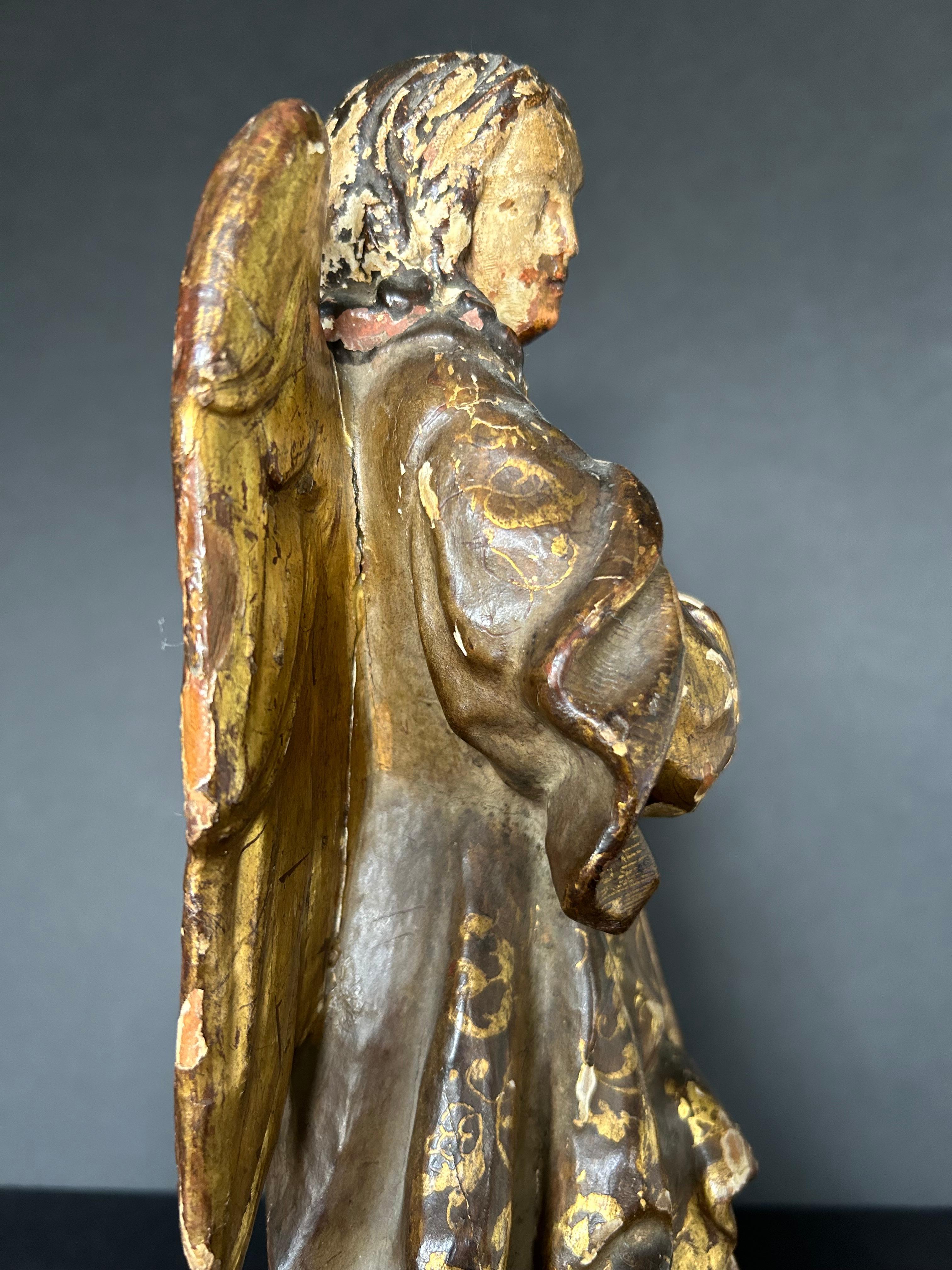 17th Century Polychrome Figure of the Archangel Michael 2