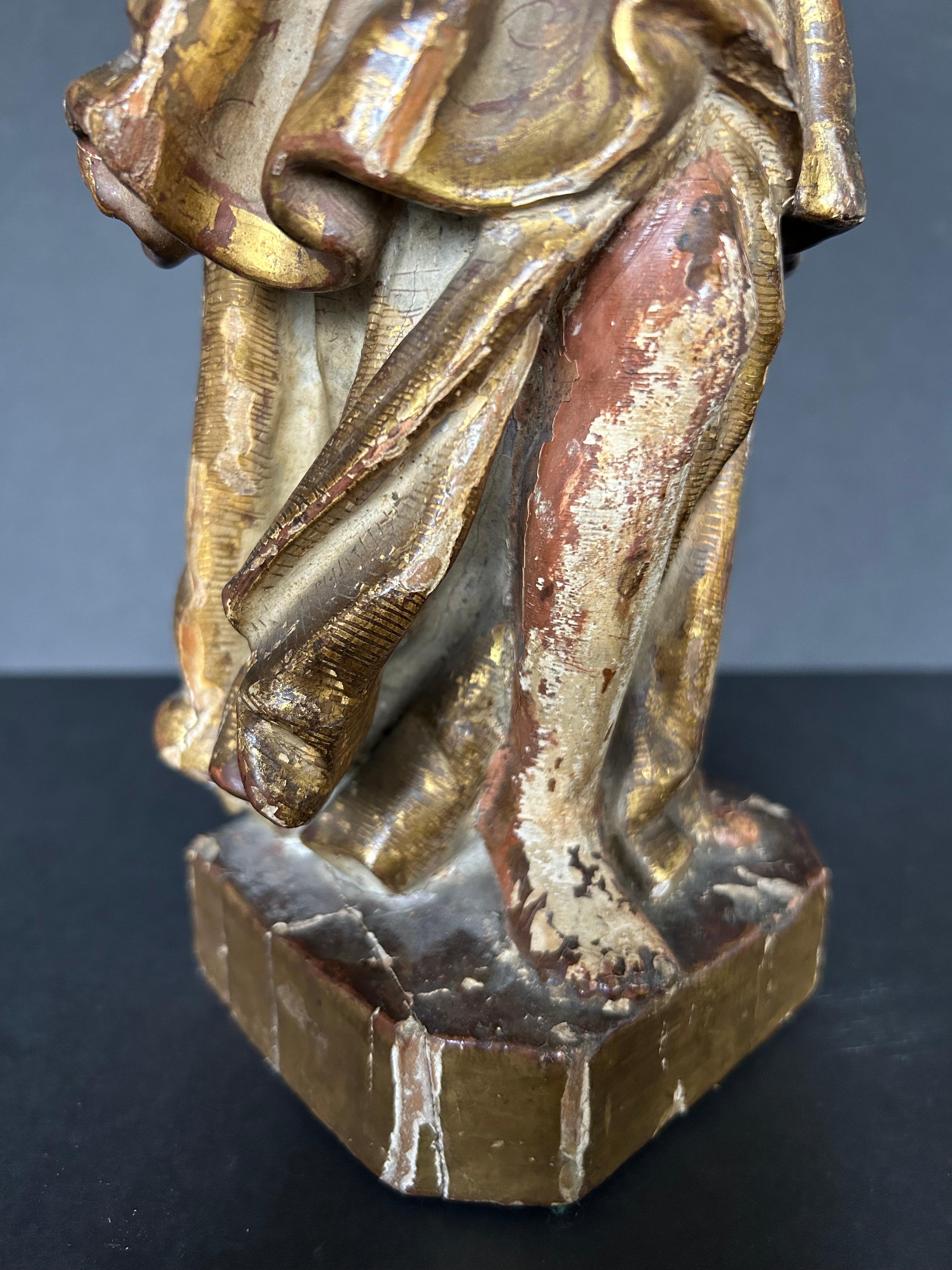 17th Century Polychrome Figure of the Archangel Michael 6