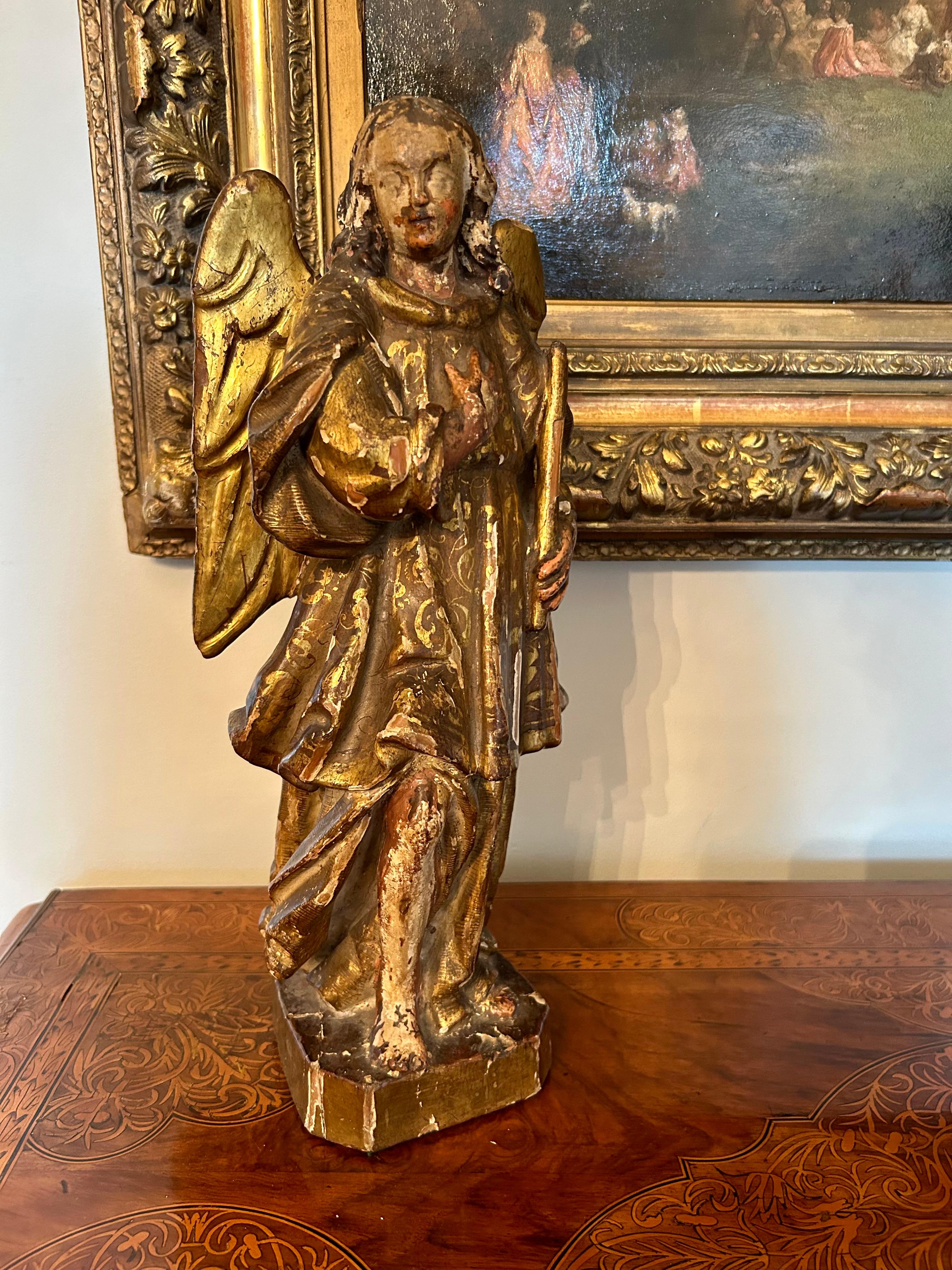 Spanish Colonial 17th Century Polychrome Figure of the Archangel Michael