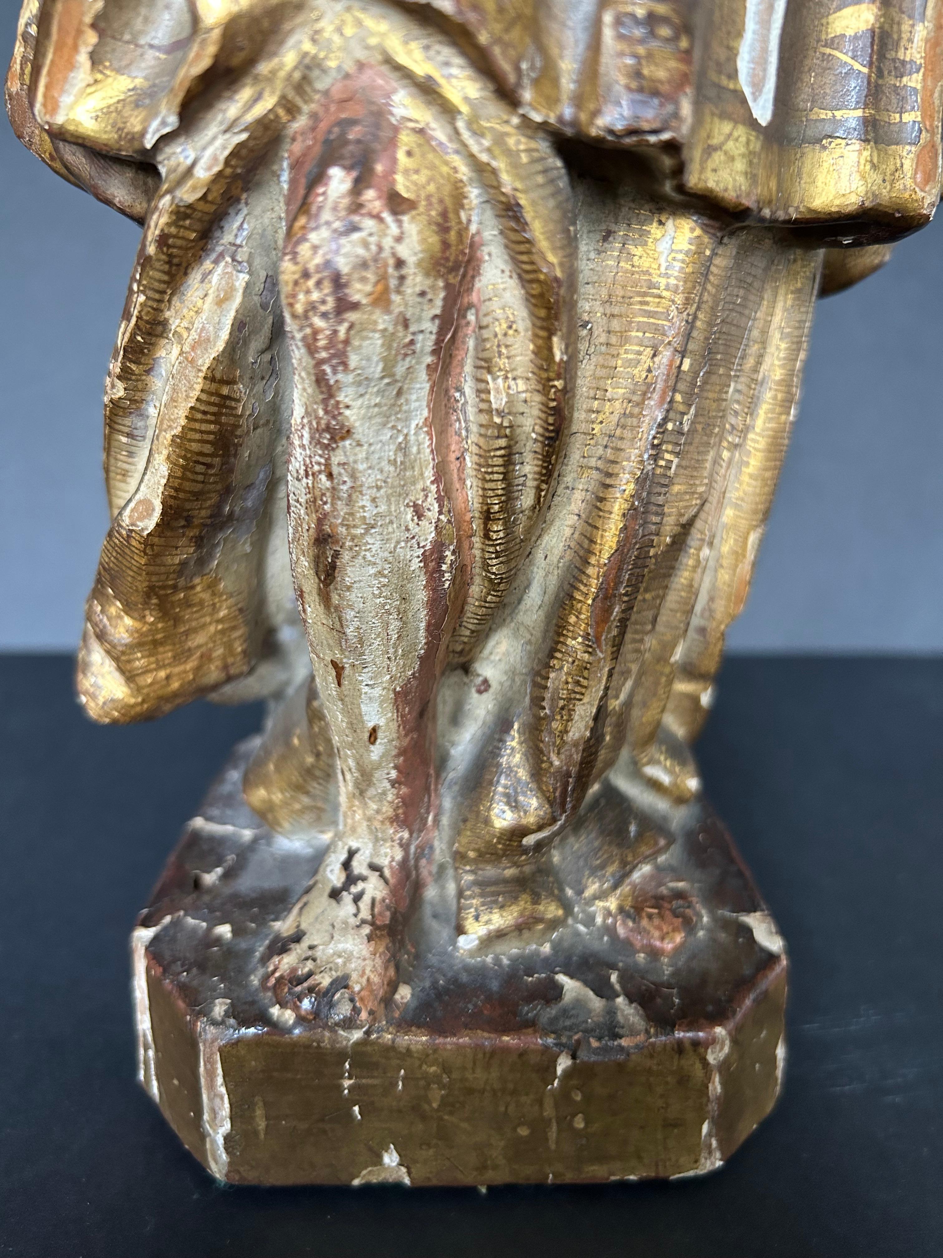18th Century and Earlier 17th Century Polychrome Figure of the Archangel Michael