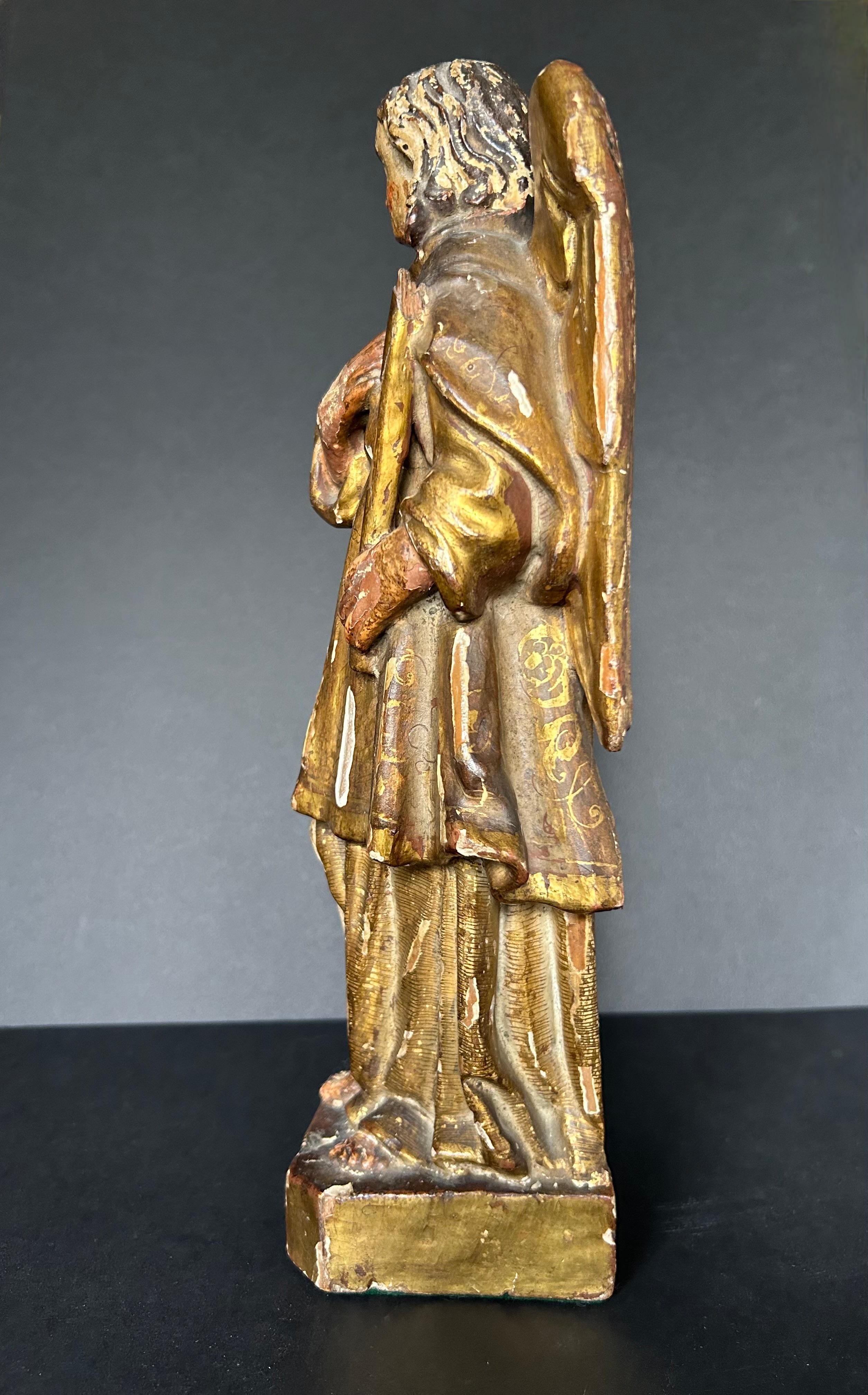 17th Century Polychrome Figure of the Archangel Michael 1