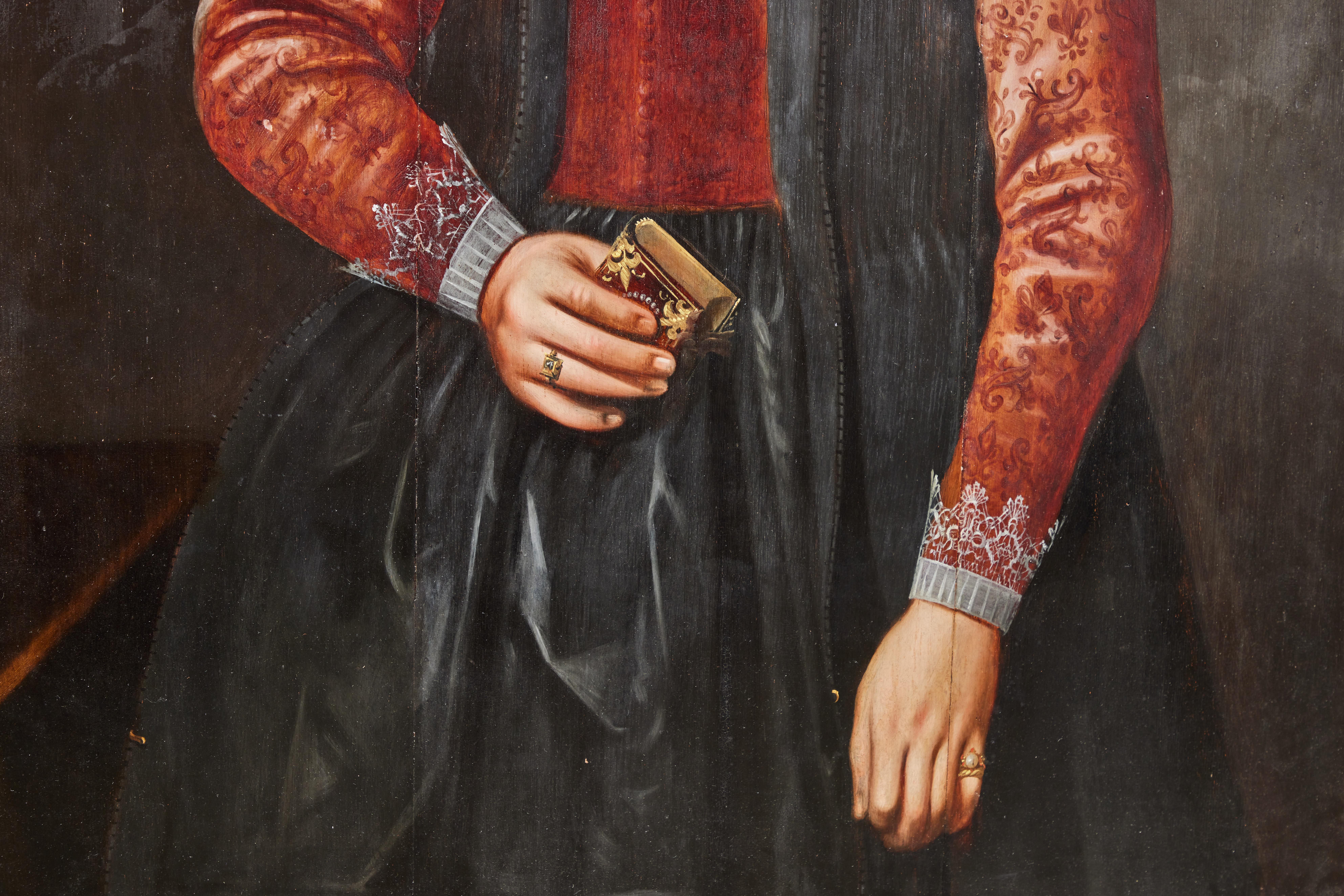 European 17th Century Portrait in Period Frame