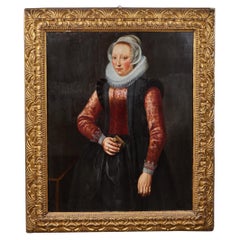 17th Century Portrait in Period Frame