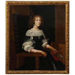 Antique 17th Century Portrait of a Noblewoman