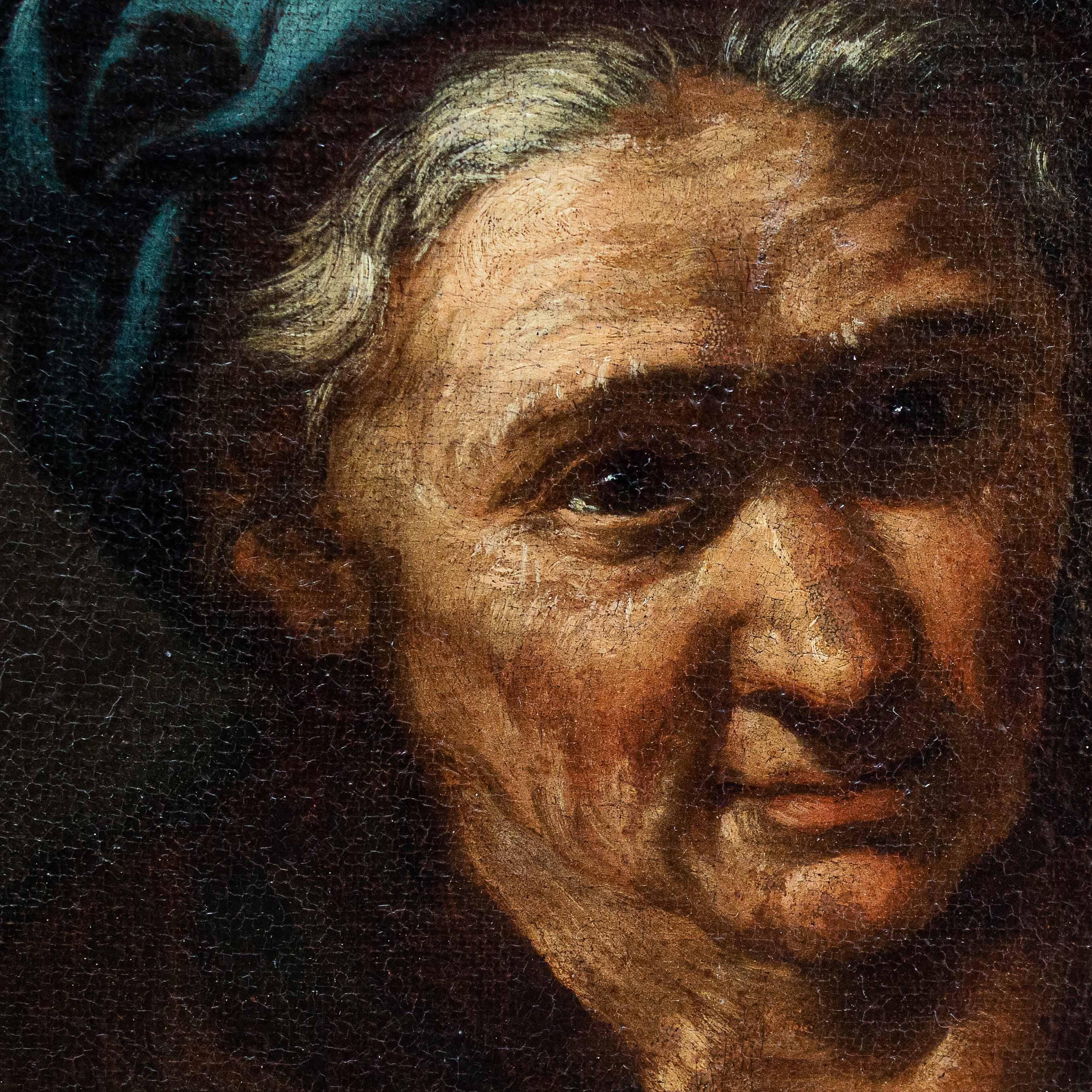 Italian 17th Century Portrait of a Woman Painting Oil on Canvas by Monsù Bernardo For Sale