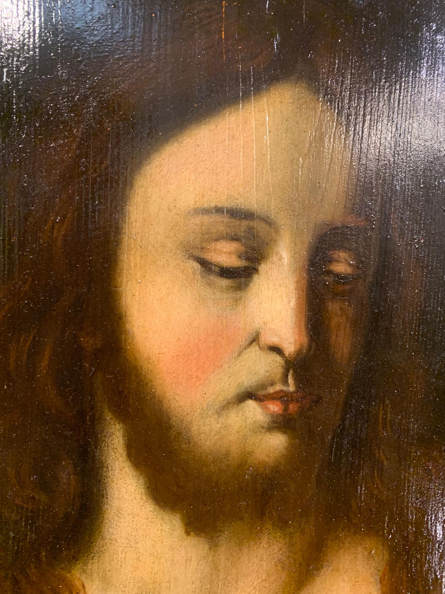 pORTRAIT CHRISTI PANTOKRATOR aus dem 17. Jahrhundert (Handgeschnitzt) im Angebot