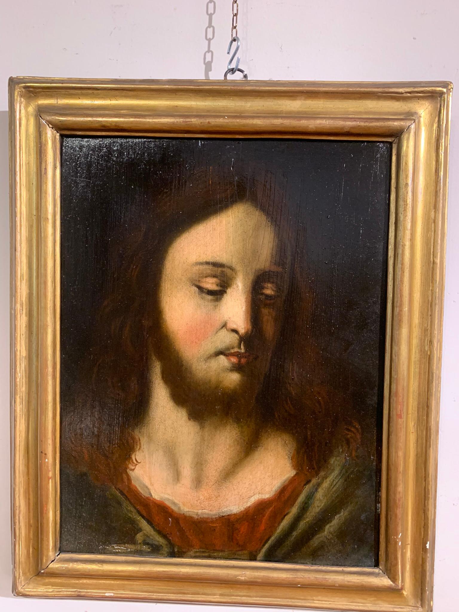 pORTRAIT CHRISTI PANTOKRATOR aus dem 17. Jahrhundert (Vergoldetes Holz) im Angebot