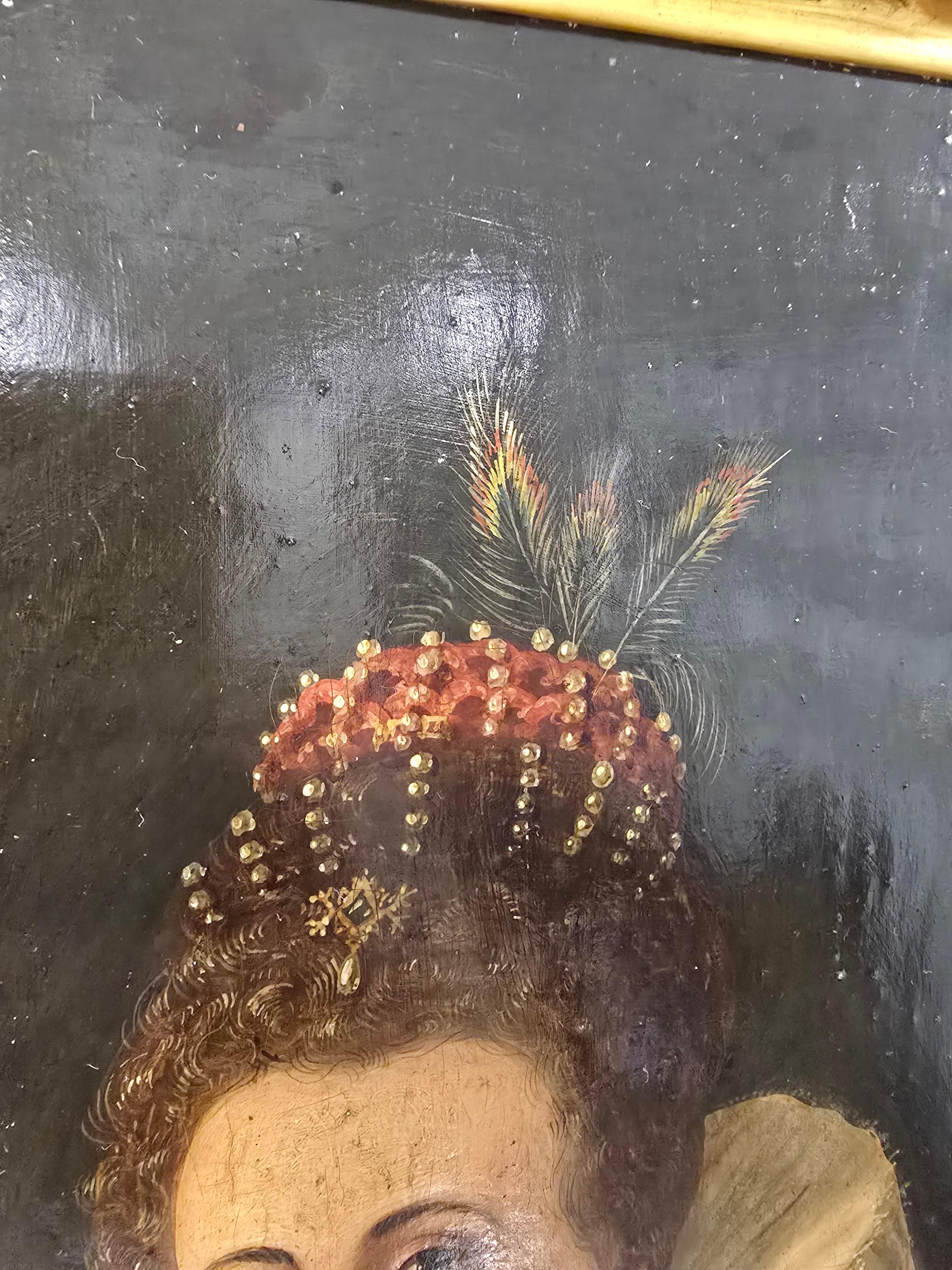 Retrato del siglo XVII de Isabel Clara Eugenia de Austria - Óleo sobre tabla en venta 9