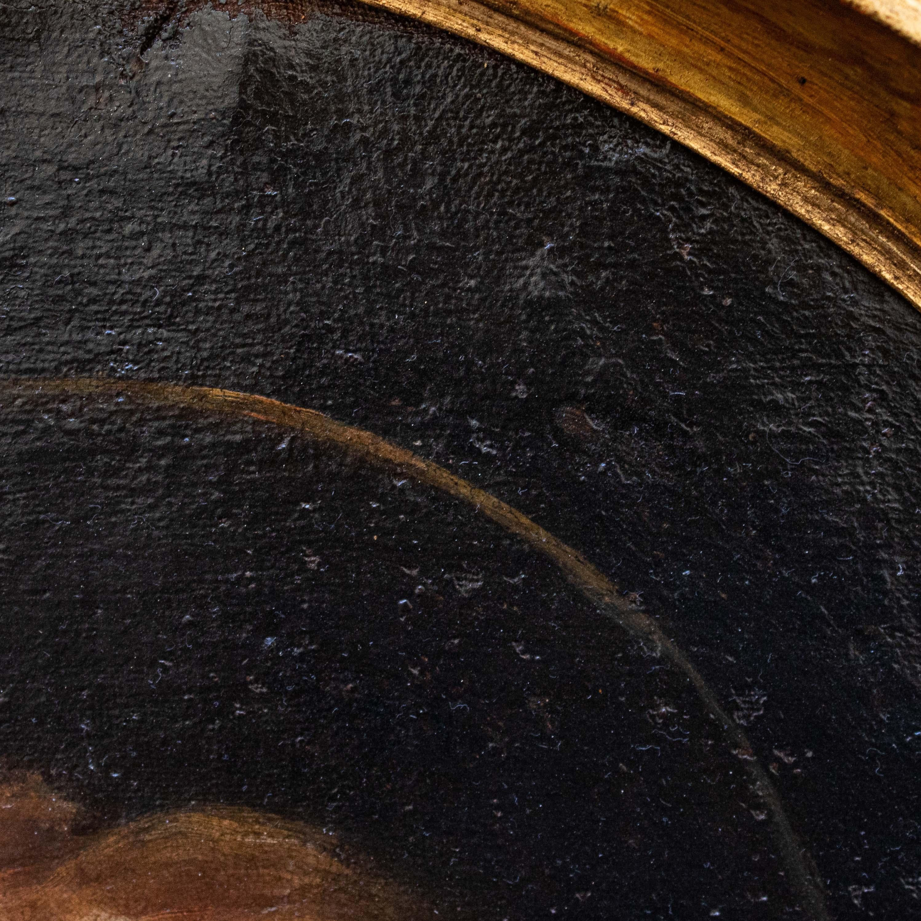 Porträt des Heiligen Paul aus dem 17. Jahrhundert, Gemälde Öl auf ovaler Leinwand im Angebot 4