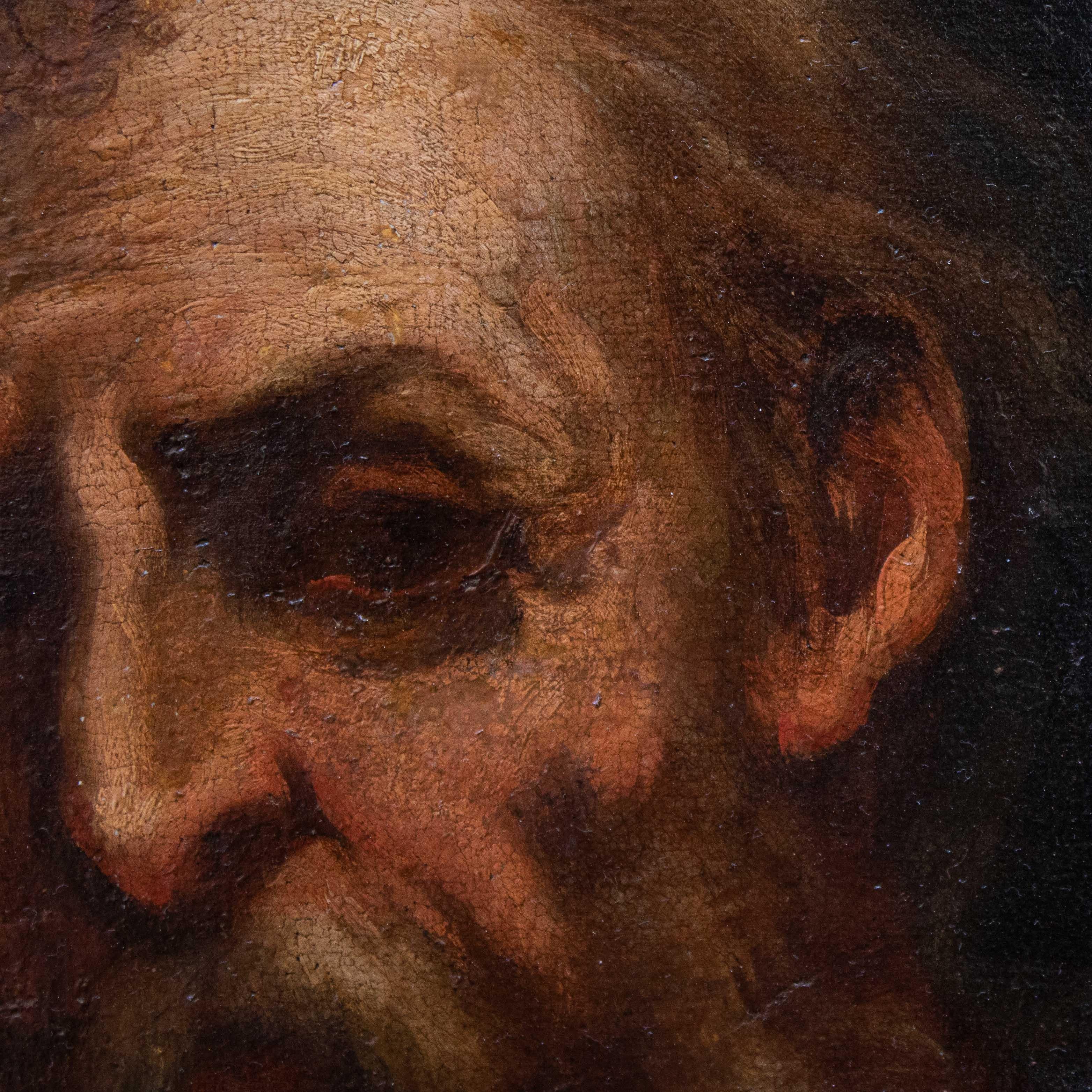Porträt des Heiligen Paul aus dem 17. Jahrhundert, Gemälde Öl auf ovaler Leinwand im Angebot 2