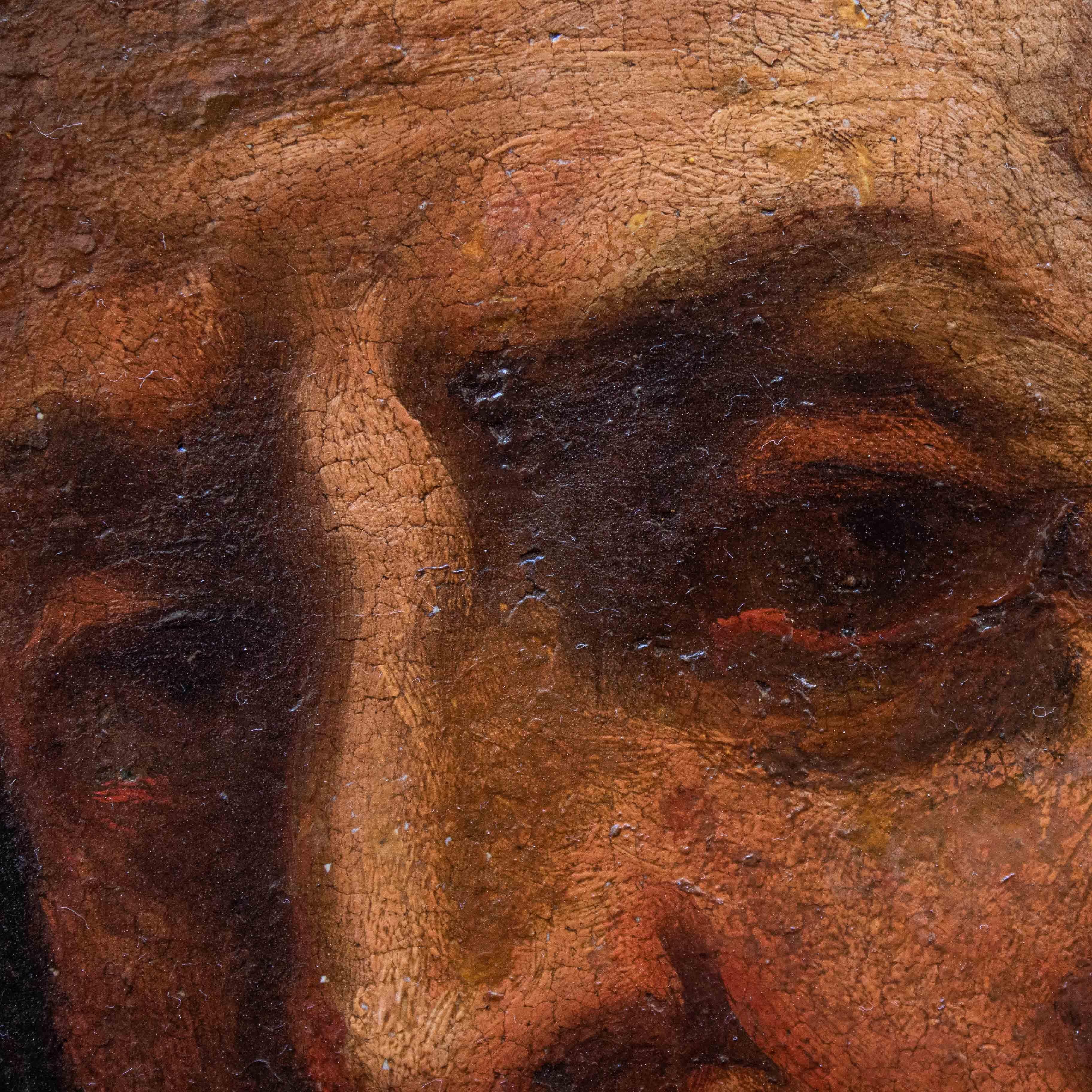 Porträt des Heiligen Paul aus dem 17. Jahrhundert, Gemälde Öl auf ovaler Leinwand im Angebot 3