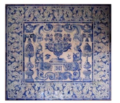 17th Century Portuguese " Azulejos " Panel " Vase "
