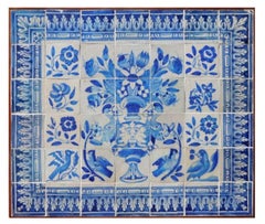 17th Century Portuguese " Azulejos " Panel " Vase "
