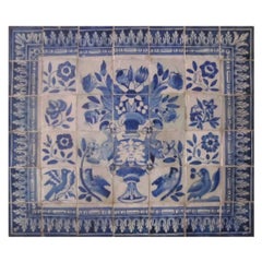 17th Century Portuguese " Azulejos " Panel " Vase "
