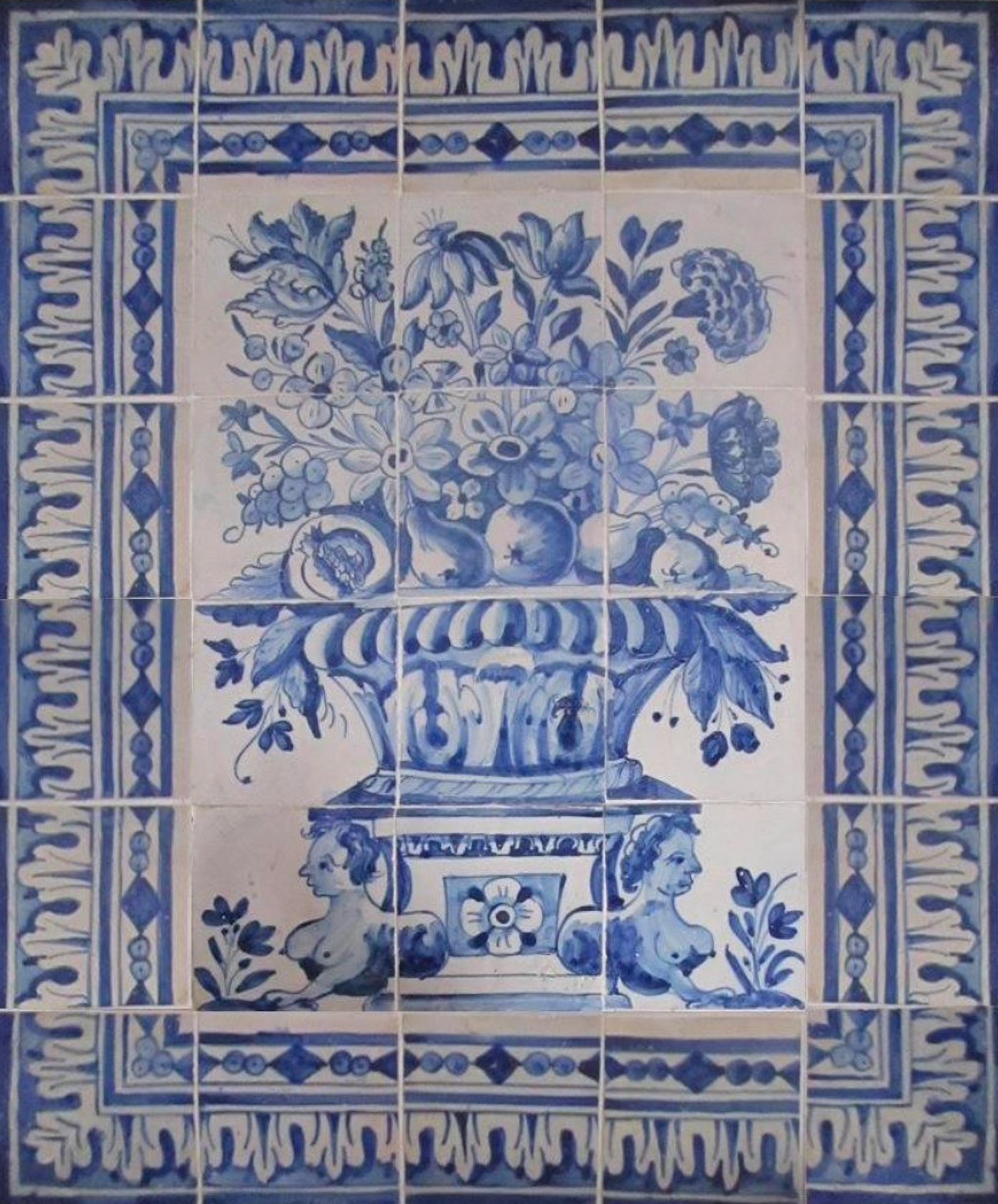Portugais Panneau portugais du 17ème siècle « Azulejos » en vente