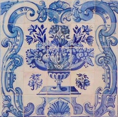 17th Century Portuguese "Azulejos" Panel "Vase"