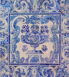 17th Century Portuguese "Azulejos" Panel "Vase"