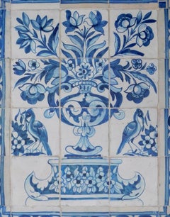 17th Century Portuguese "Azulejos" Panel "Vase"