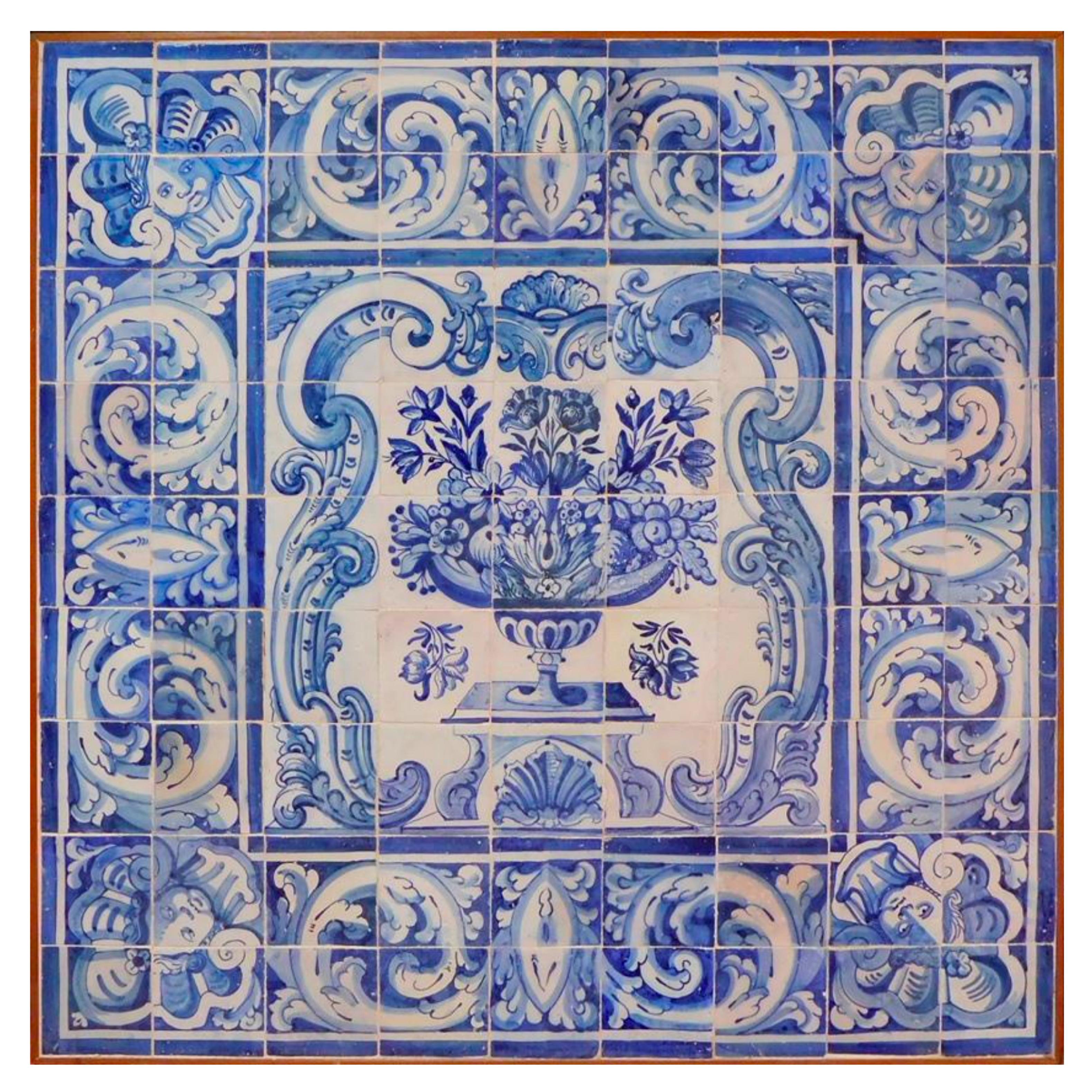 17th Century Portuguese "Azulejos" Panel "Vase"
