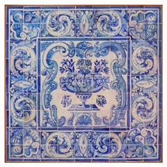 17th Century Portuguese "Azulejos" Panel "Vase"