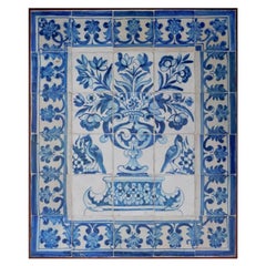 17th Century Portuguese "Azulejos" Panel "Vase"