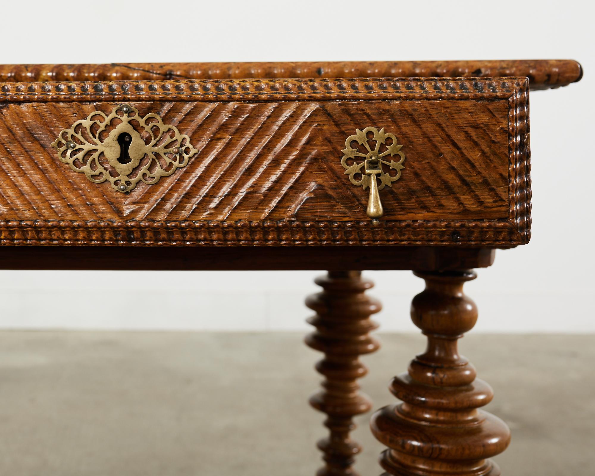17th Century Portuguese Baroque Rosewood Library Center Table 4