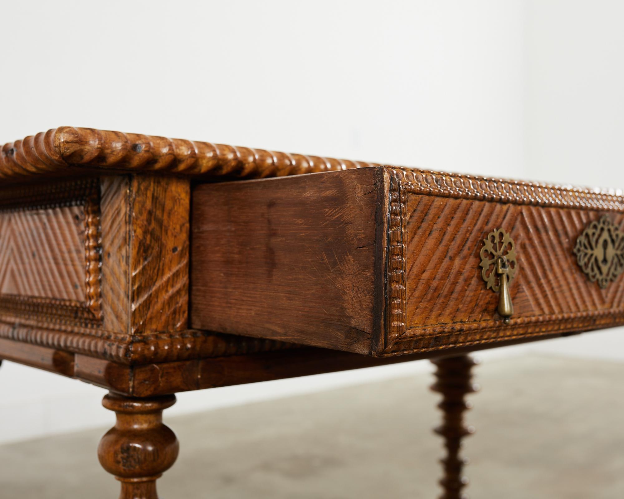17th Century Portuguese Baroque Rosewood Library Center Table For Sale 1